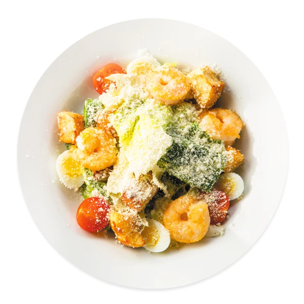 Салат "Цезарь с креветками"