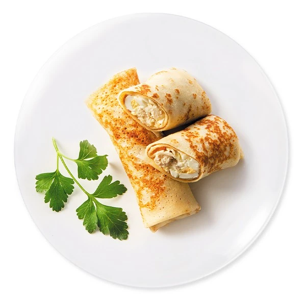 Блины с курицей яйцом и сыром