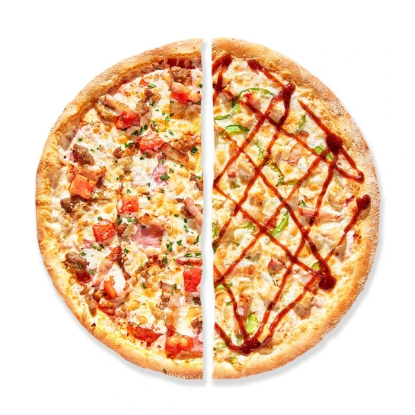 Пицца Мясной пир + Чикен Барбекю 36 см