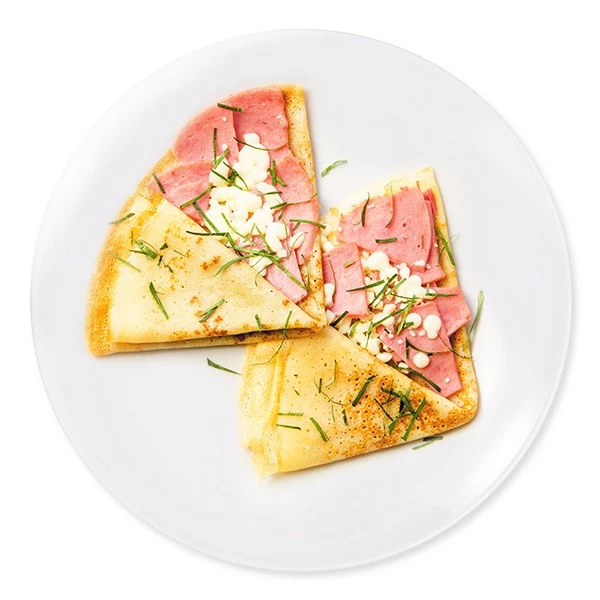 Блины с ветчиной и сыром