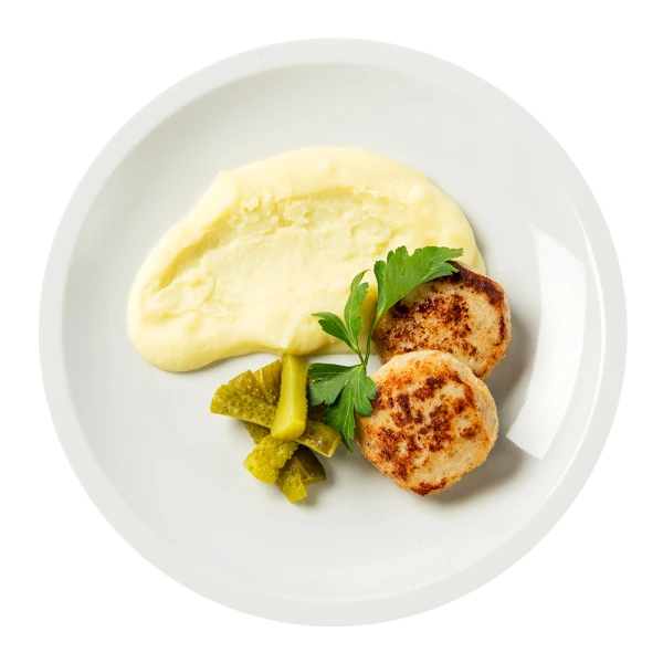 Куриные котлетки с картофельным пюре