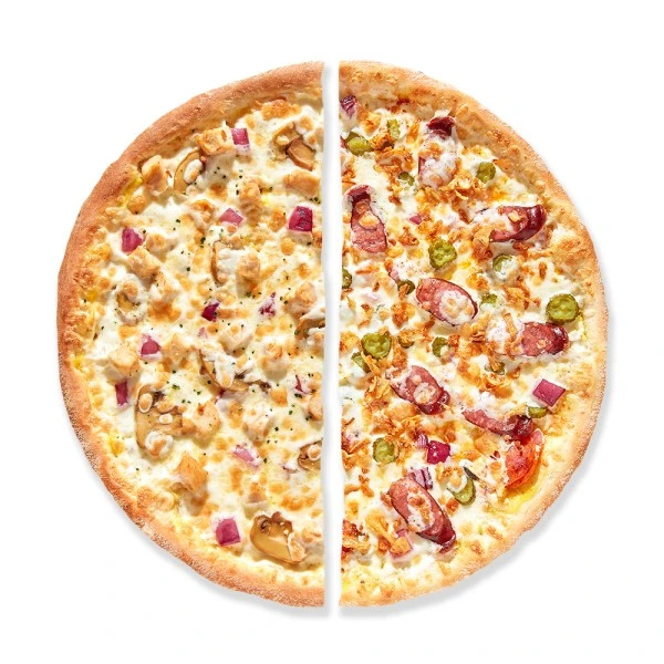 Пицца Куриный жюльен + Баварская 36 см